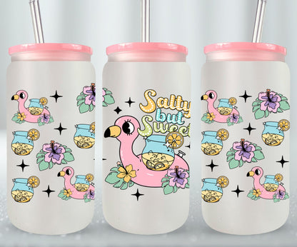 Salty But Sweet Distressed-10667 - glass can
