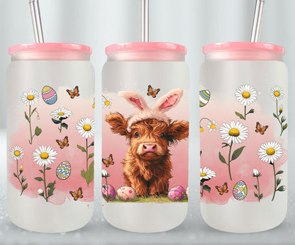 Highland Cow Easter-10369 - glass can
