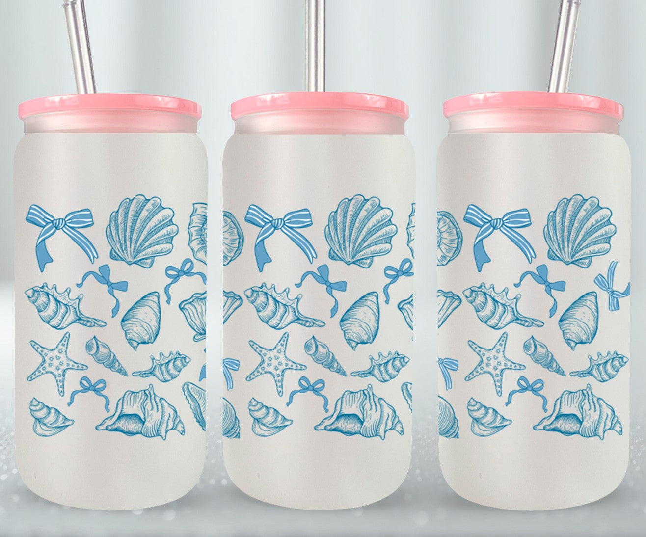 Coastal Sea Shells-10661 - glass can