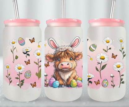 Highland Cow Easter-10403 - glass can