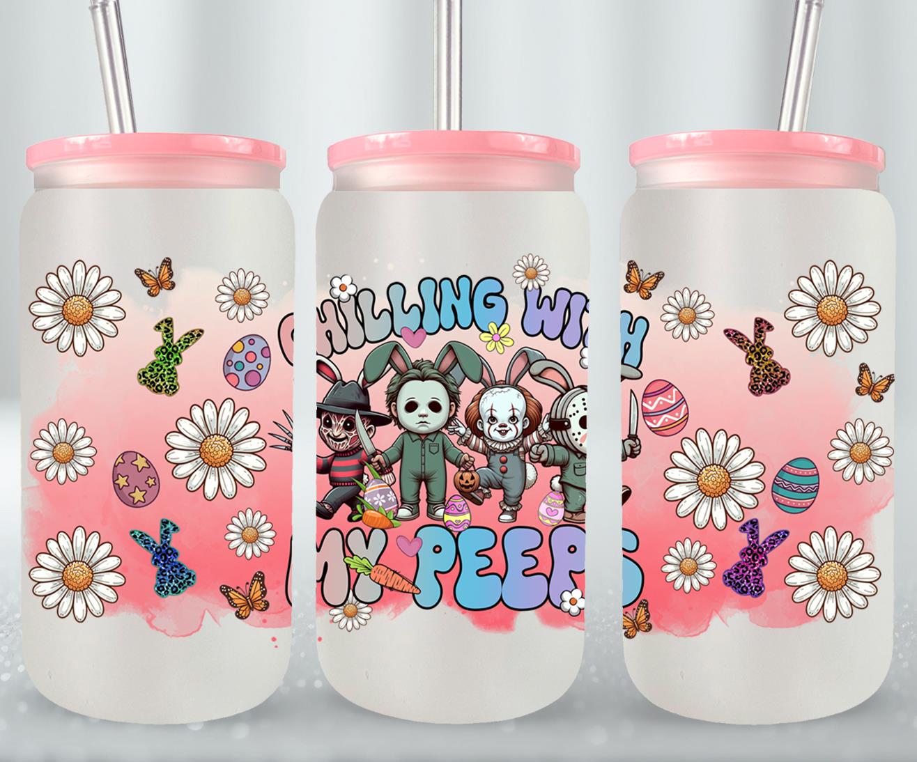 Easter Horror Killer-10336 - glass can