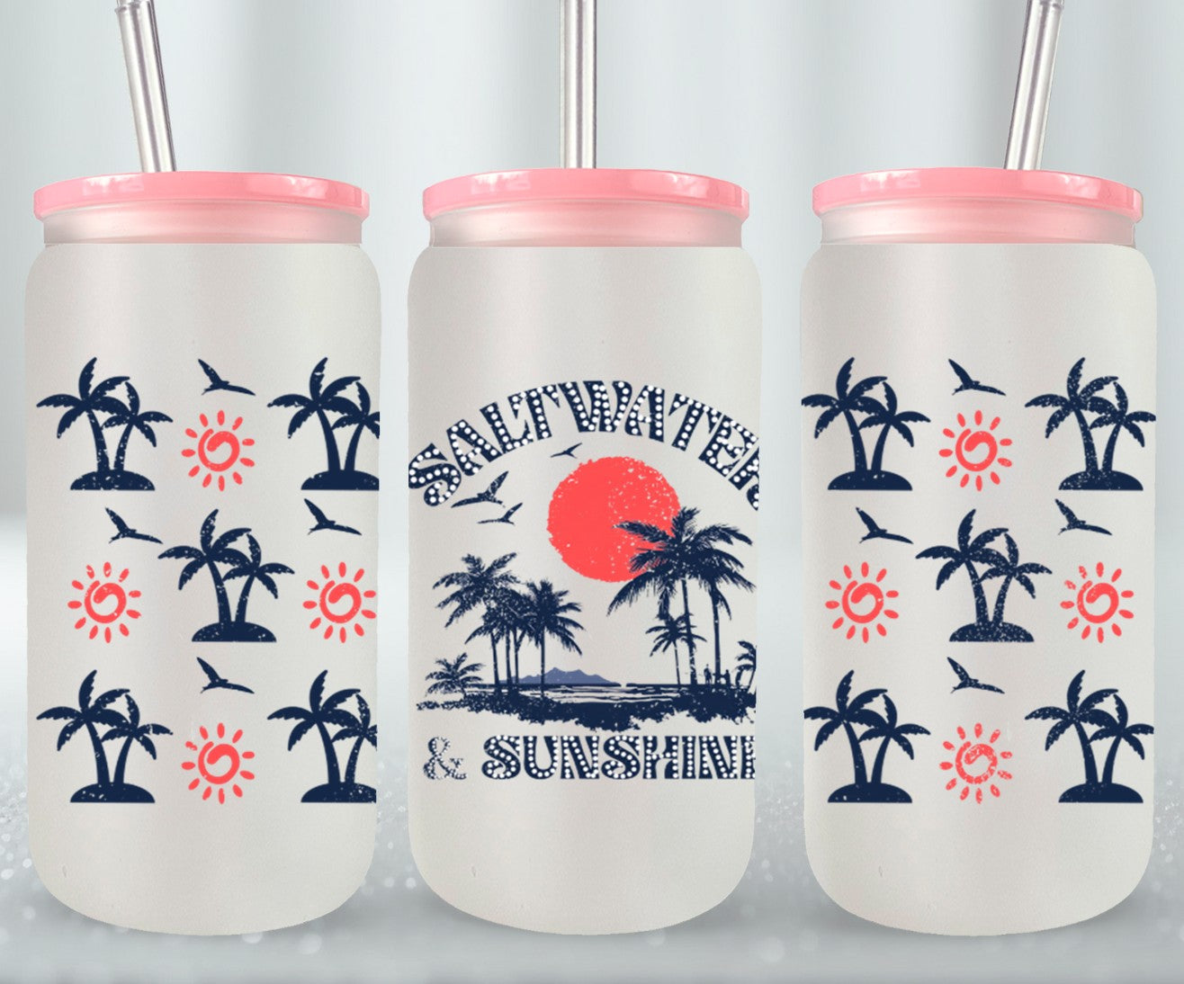 Salt Water And Sunshine Summer-10666 - glass can