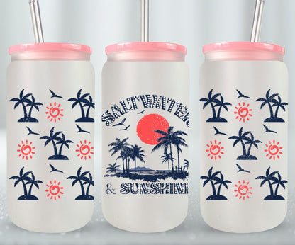 Salt Water And Sunshine Summer-10666 - glass can