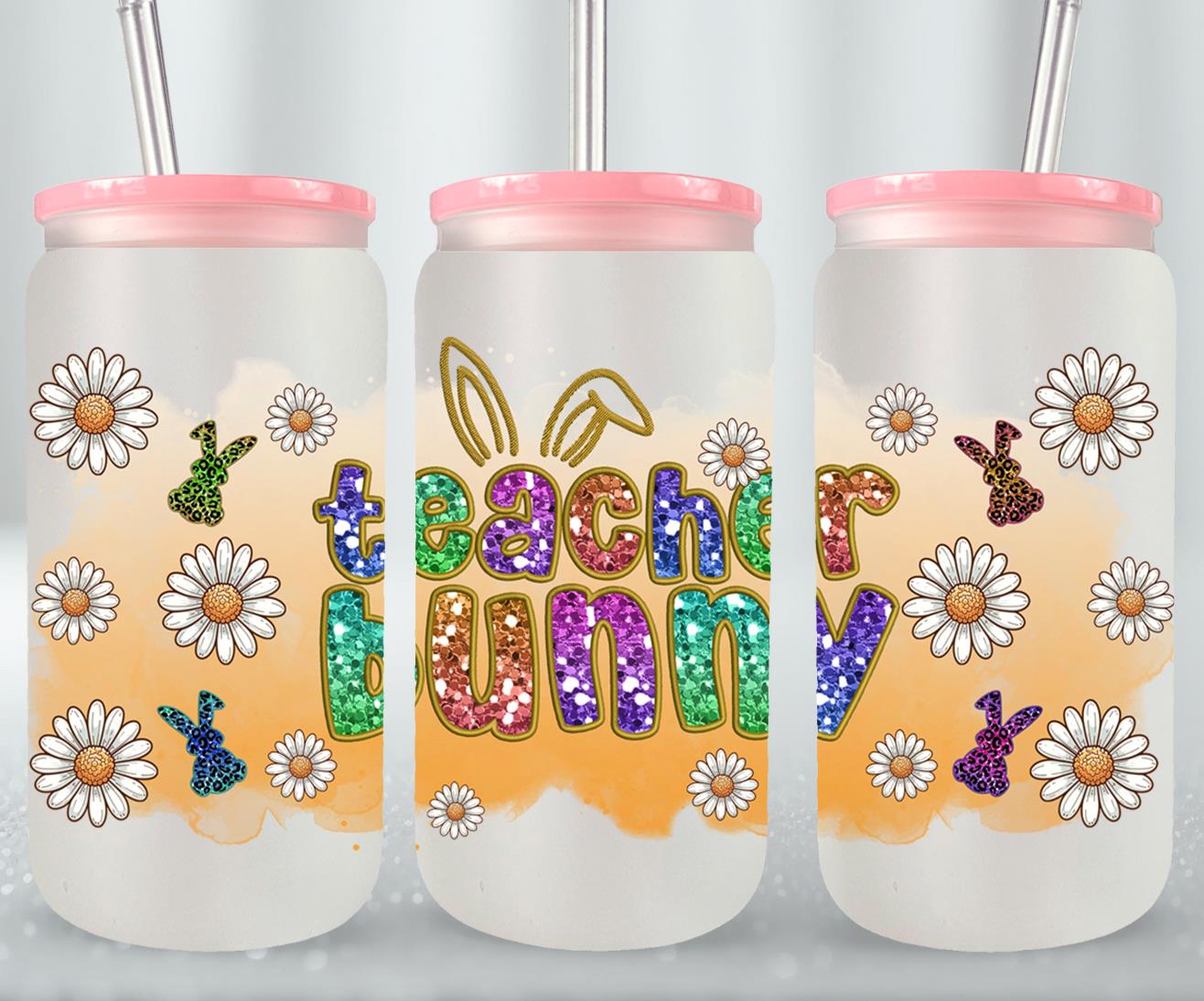 Teacher Bunny-10450 - glass can