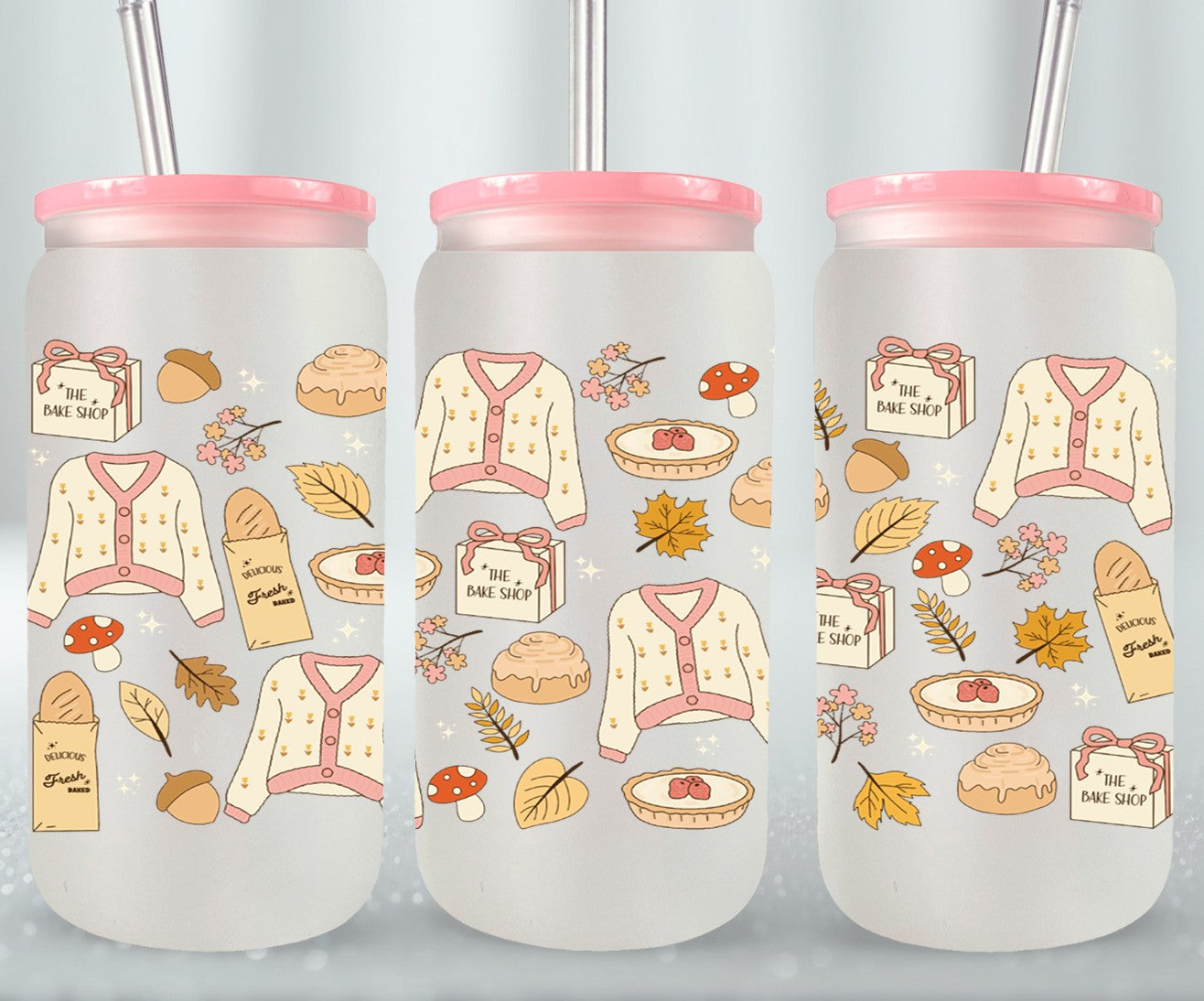 Girly Autumn - glass can