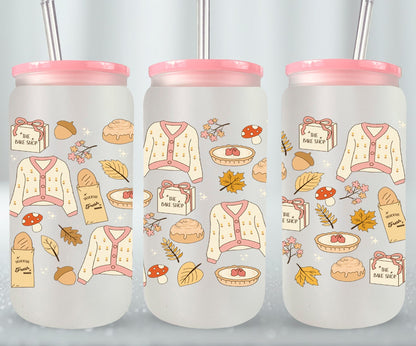 Girly Autumn - glass can