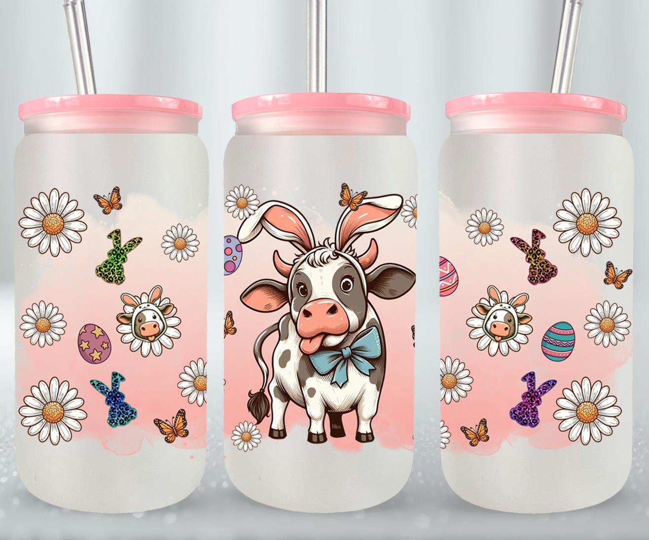 Cow Easter Day-10301 - glass can