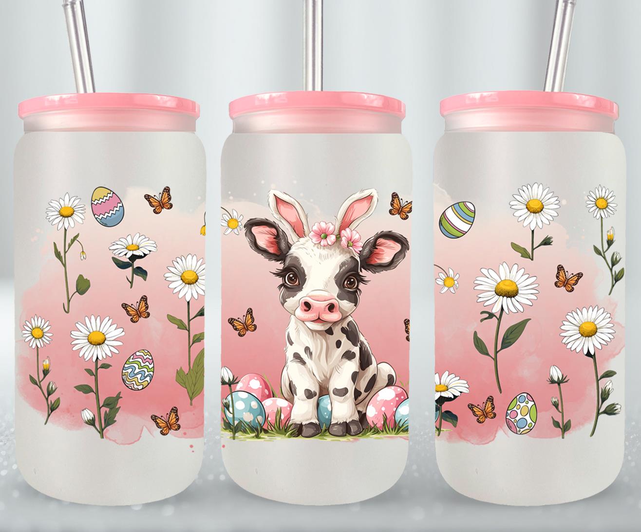 Cow Easter Day-10317 - glass can