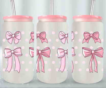 Pink Bow-9987 - glass can