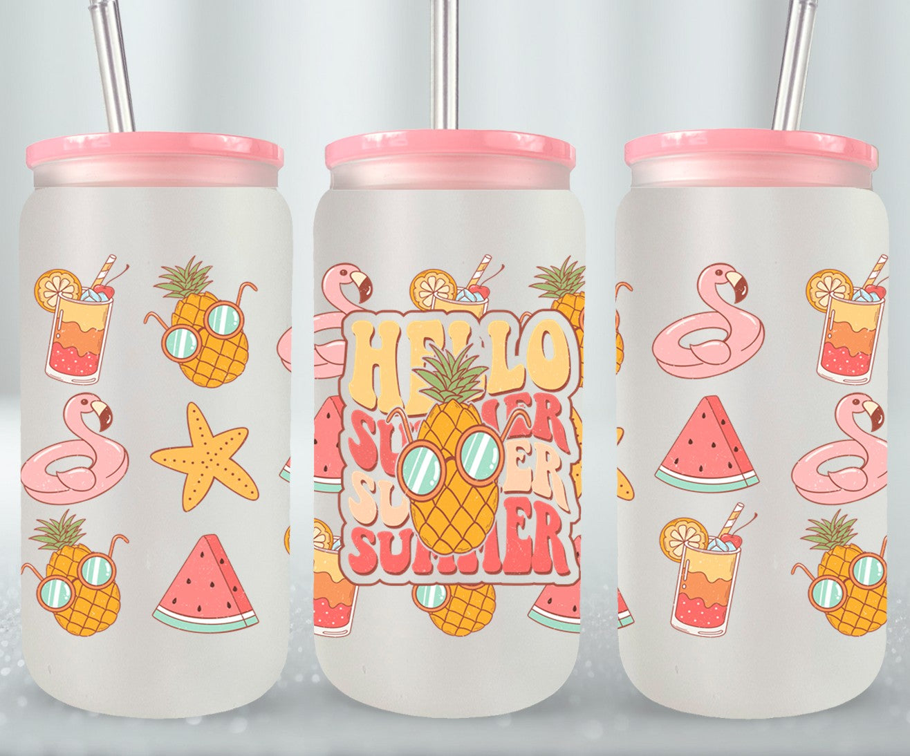 Hello Summer 2-10640 - glass can