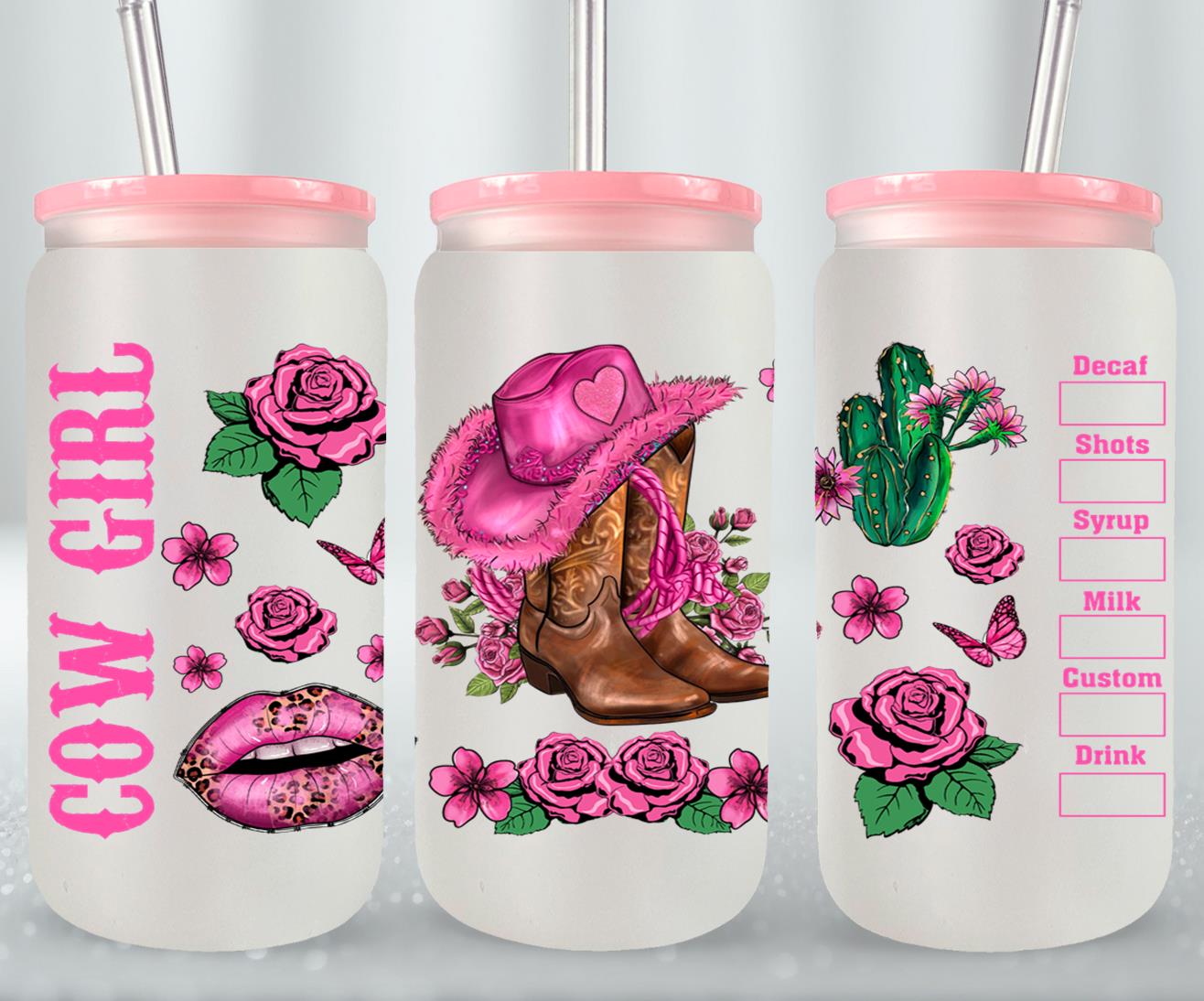 Cow Girl-10469 - glass can