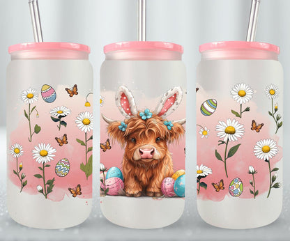 Highland Cow Easter-10404 - glass can