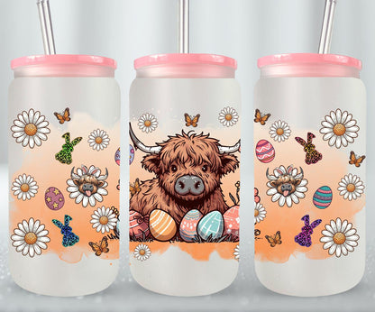 Highland Cow Easter-10375 - glass can