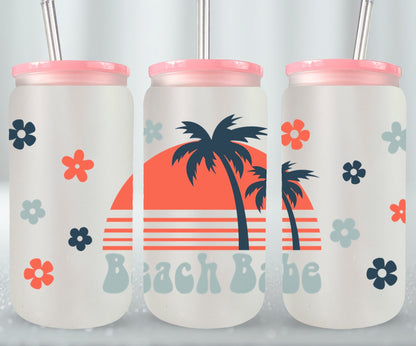 Beach Babe Retro Summer-10676 - glass can