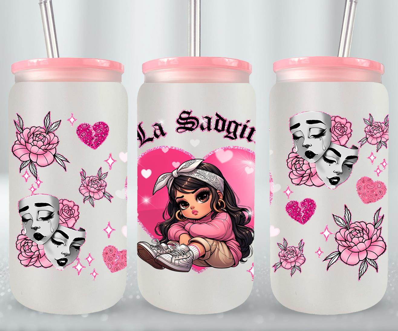 Las Sad Girl-10143 - glass can