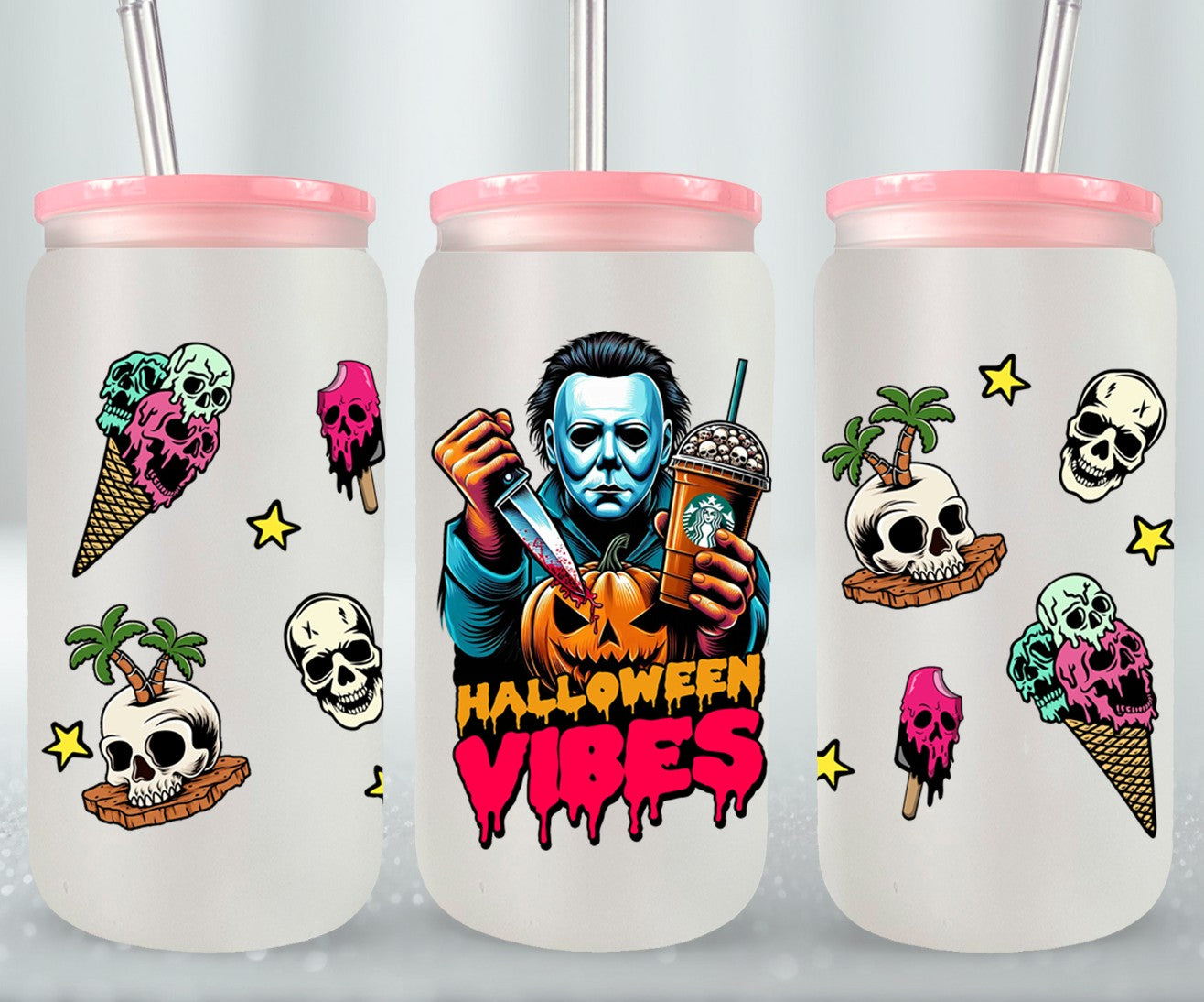 Halloween Vibes - glass can