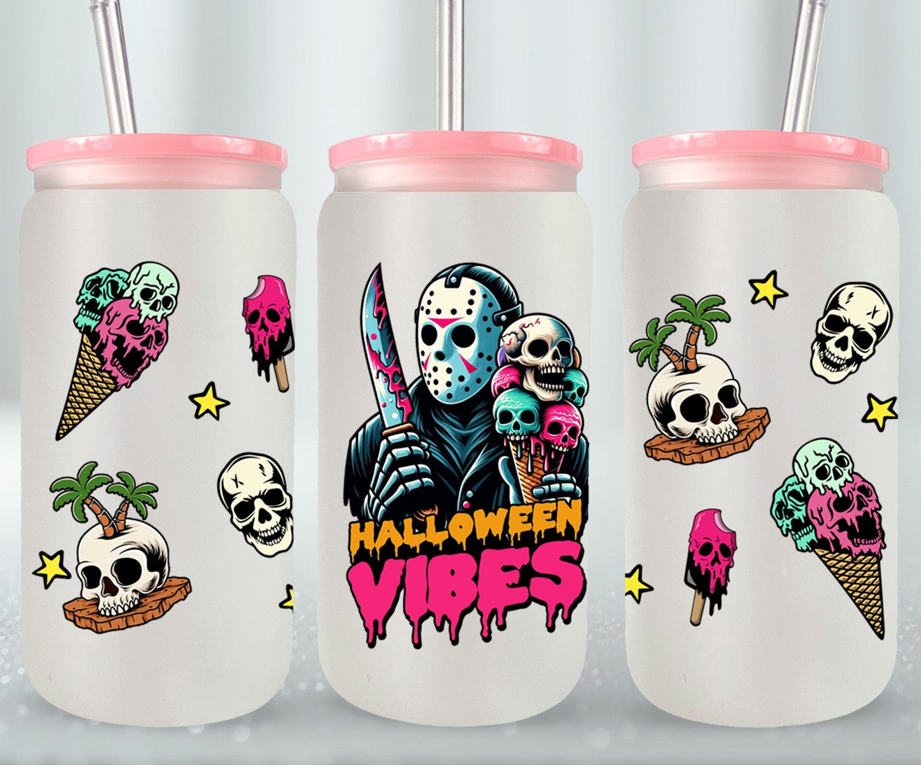 Halloween Vibes - glass can