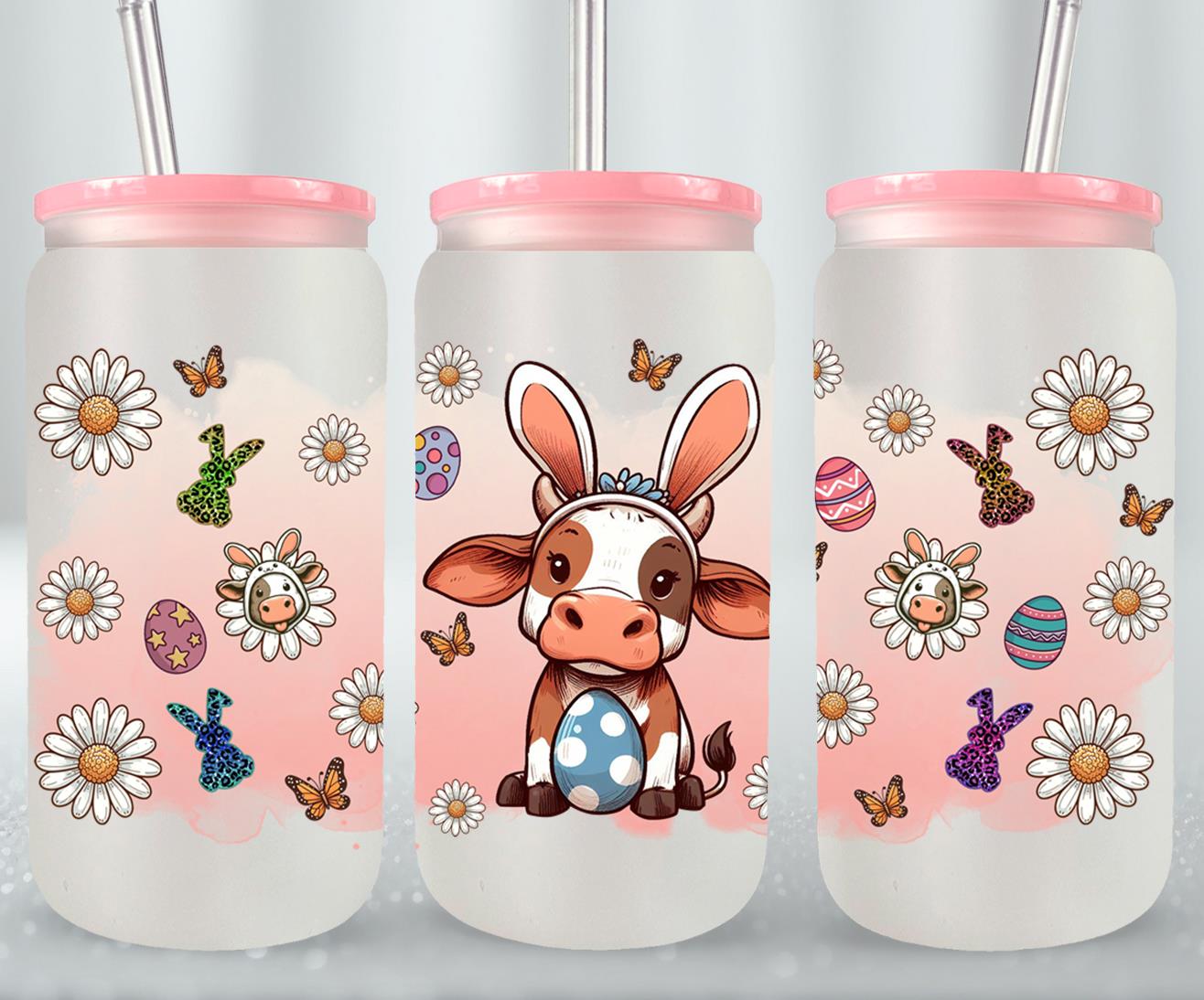 Cow Easter Day-10296 - glass can