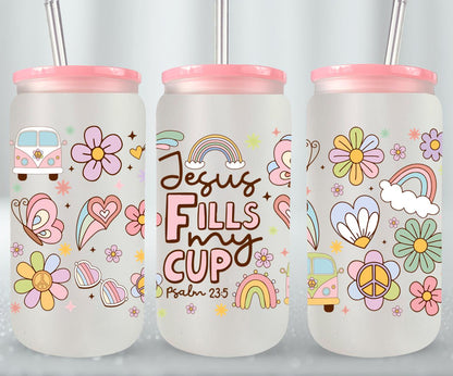 Jesus Fells My Cup-10208 - glass can
