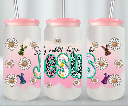 Silly Rabbit Easter Is For Jesus-10449 - glass can