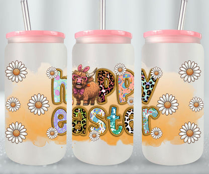 Highland Cow Easter-10397 - glass can