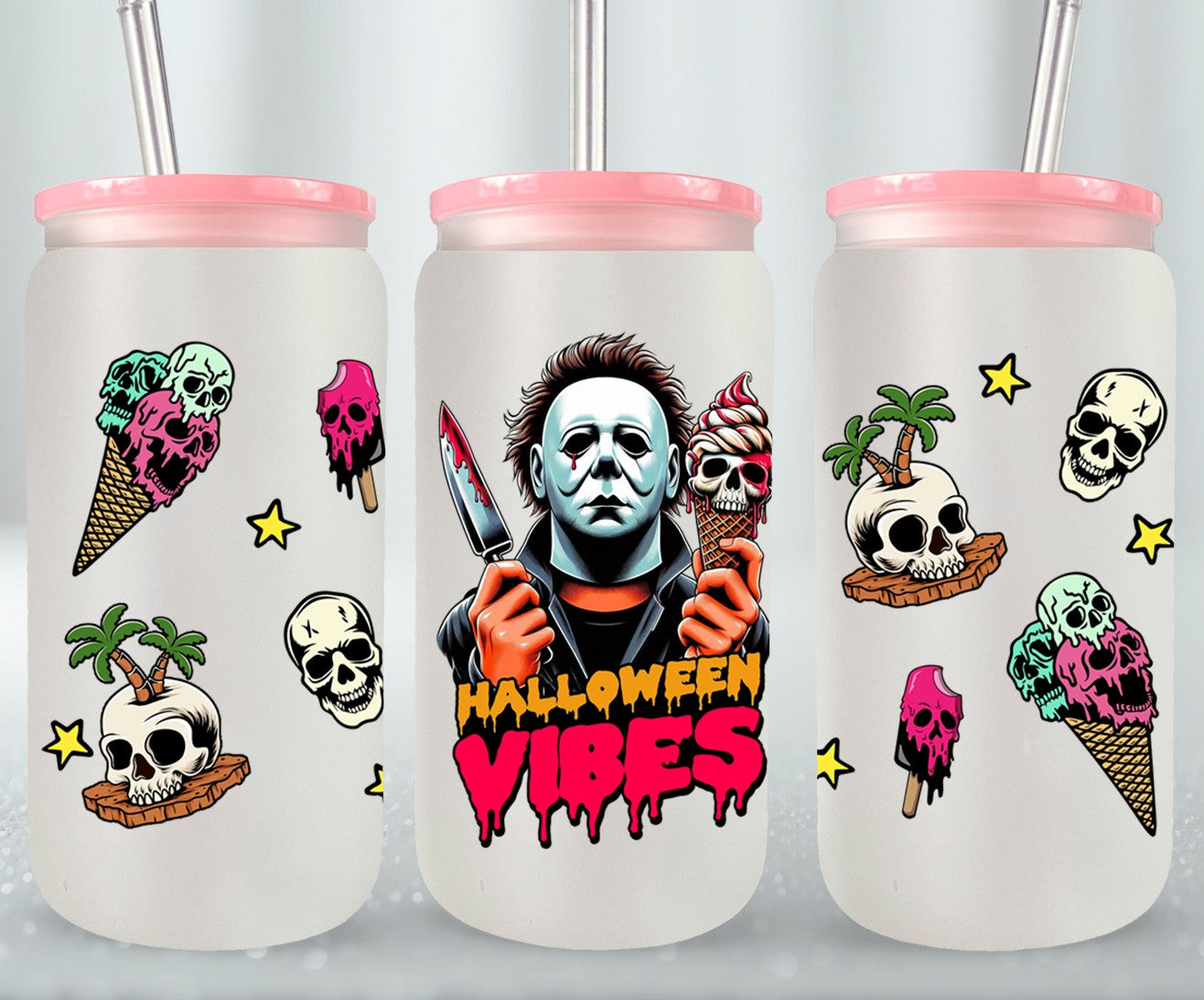 Halloween Vibes - glass can