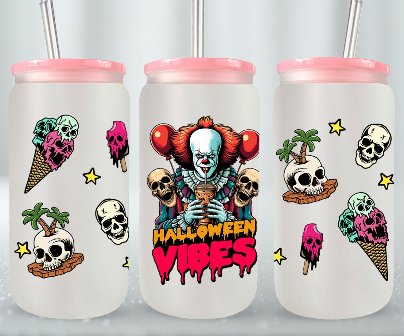 Halloween Vibes - glass can