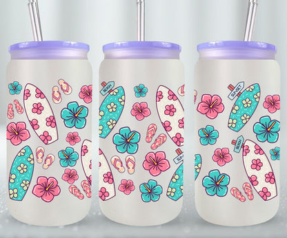 Surfboards Flip Flops Hibiscos-10691 - glass can