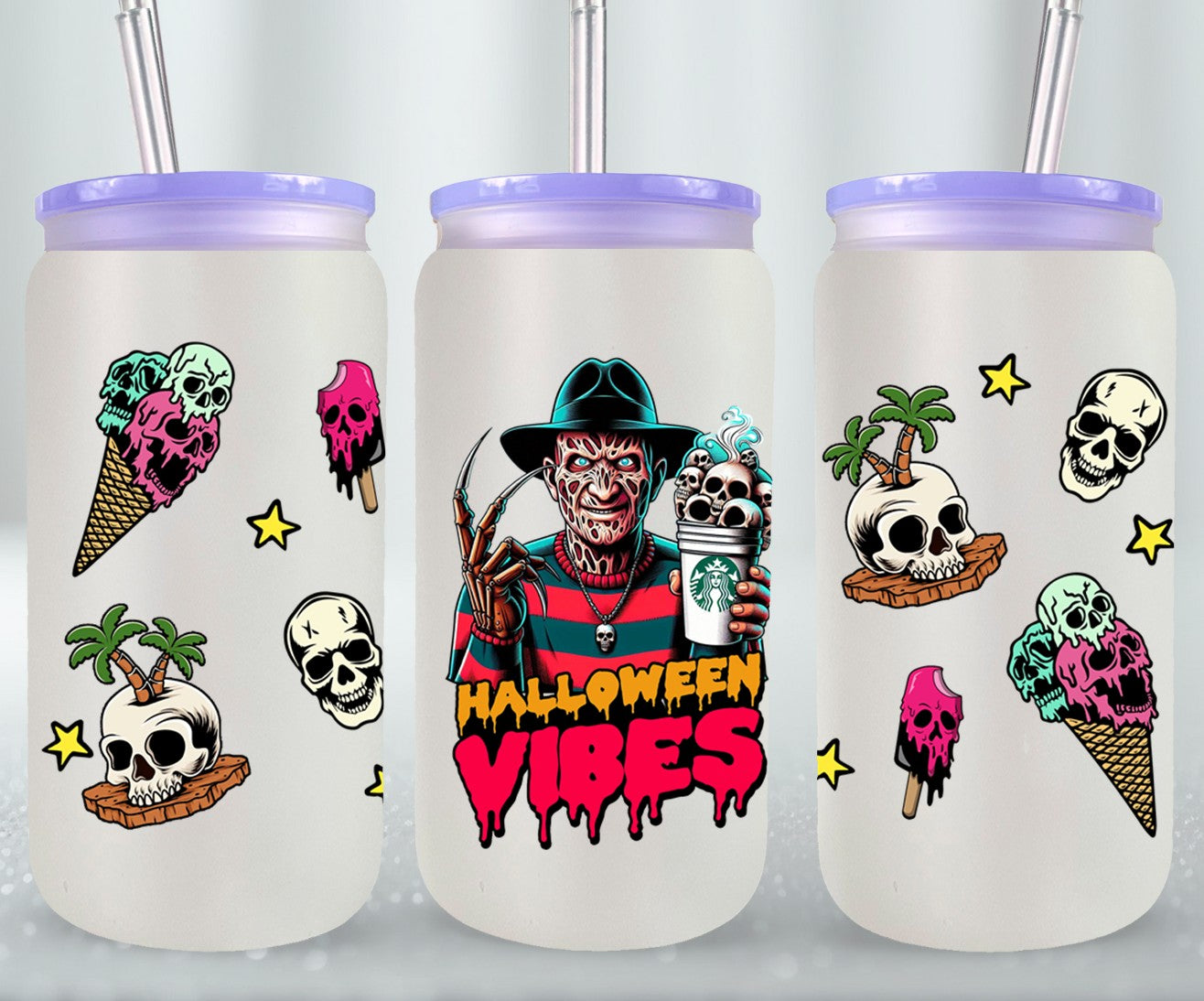 Halloween Vibesr - glass can