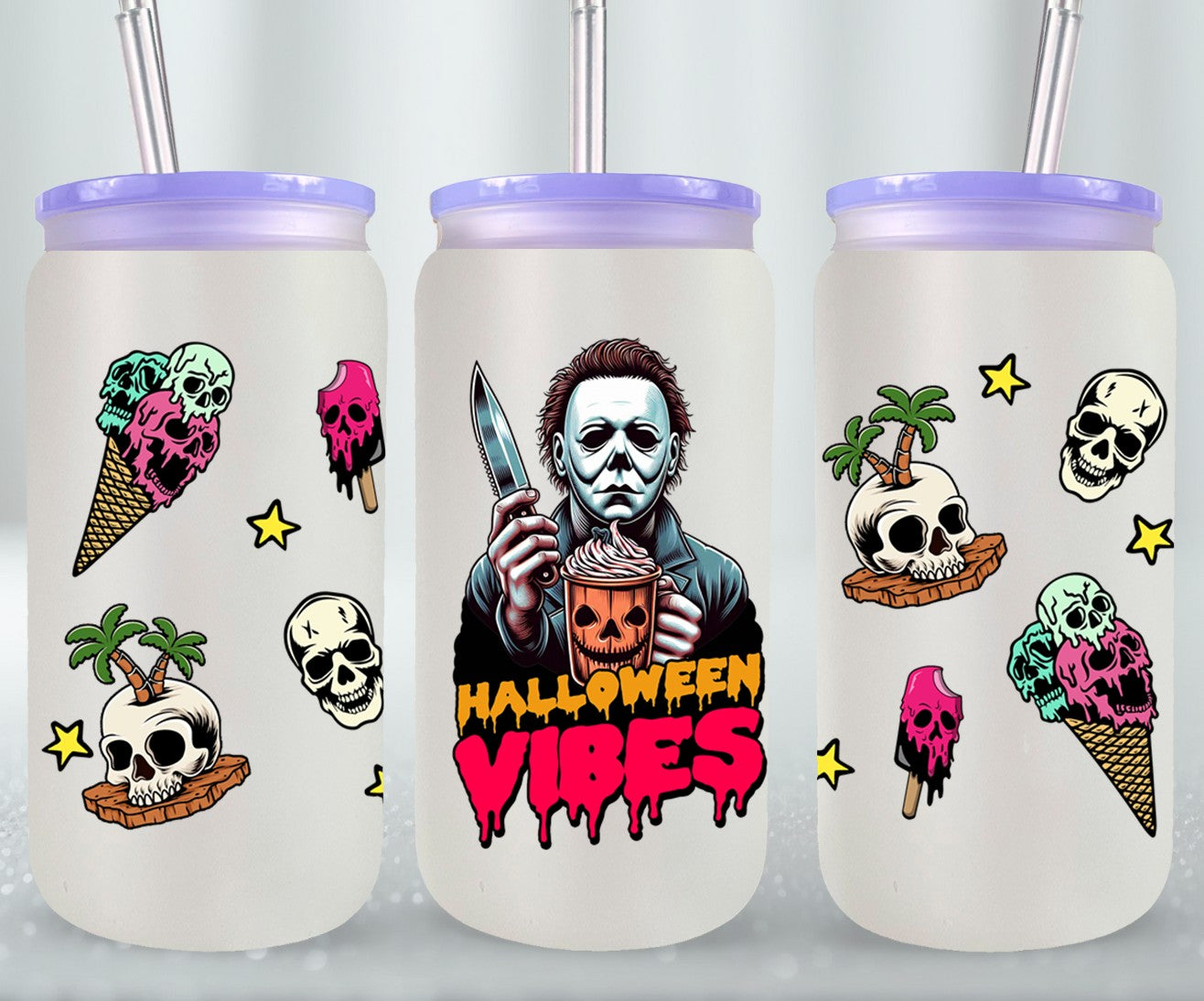 Halloween Vibes - glass can