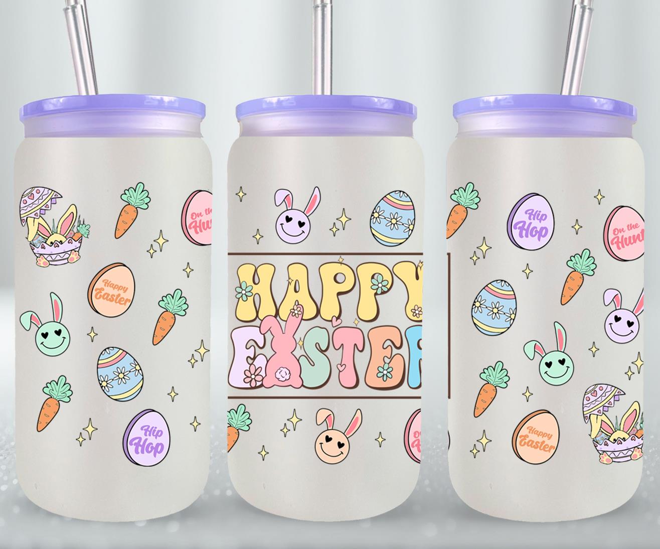 Happy Easter-10360 - glass can