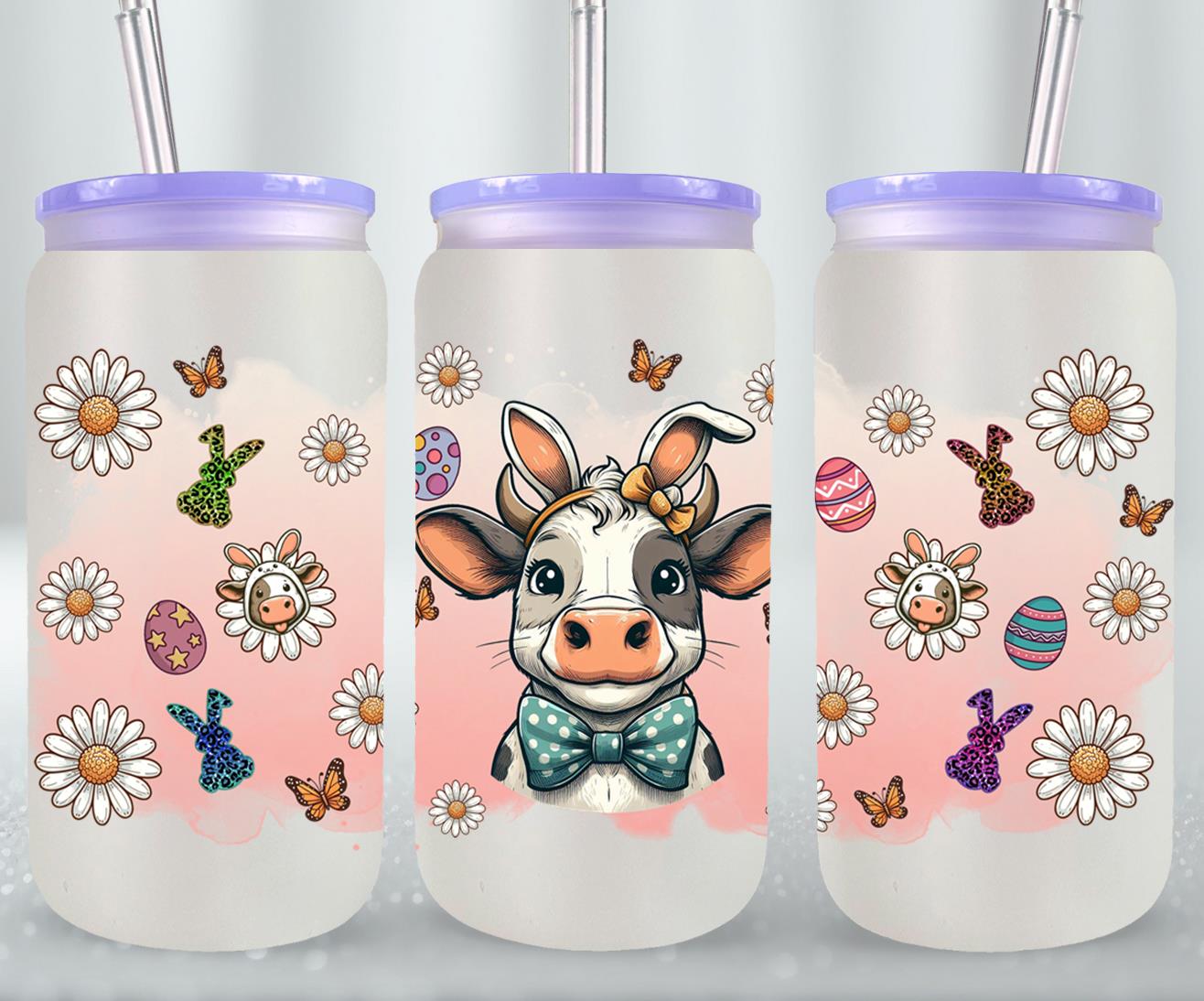 Cow Easter Day-10300 - glass can