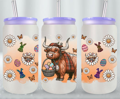 Highland Cow Easter-10382 - glass can