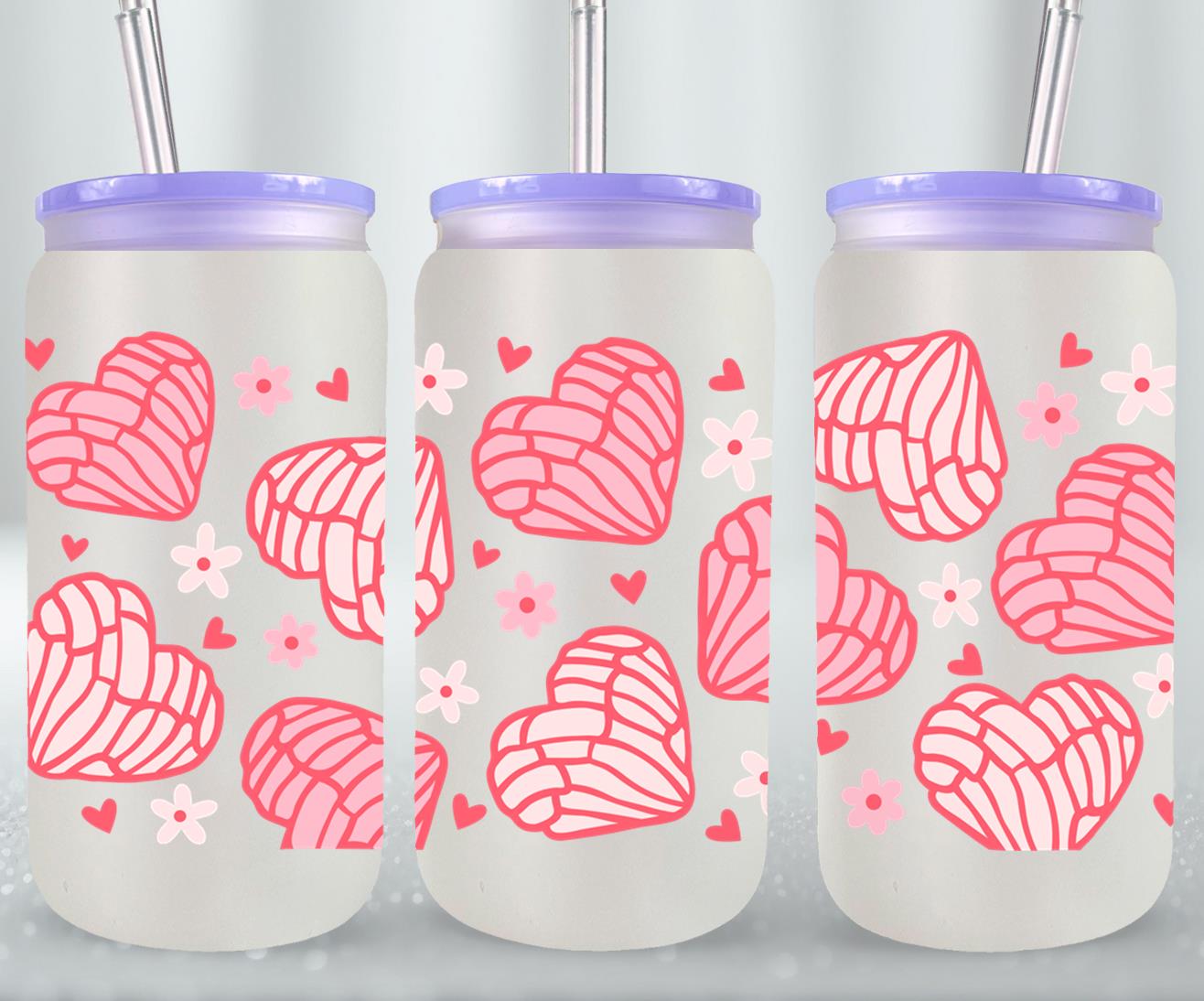 Concha Heart-10098 - glass can