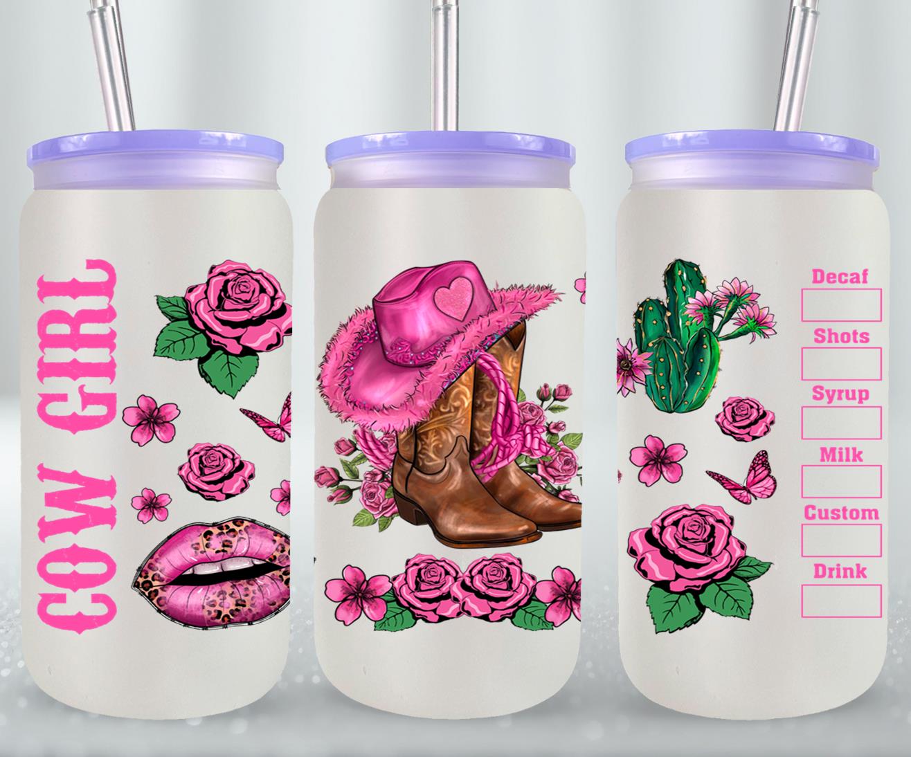 Cow Girl-10469 - glass can