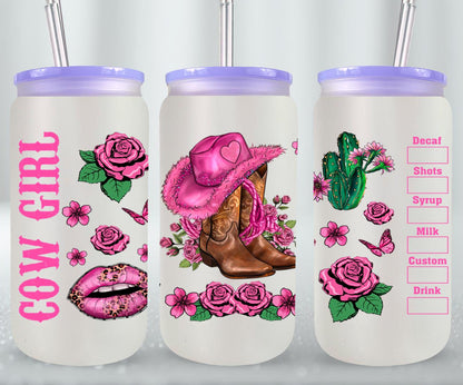 Cow Girl-10469 - glass can