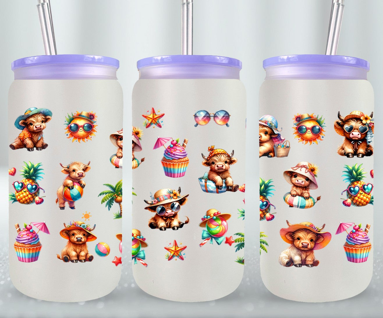 Highland Cow Beach Summer-10642 - glass can