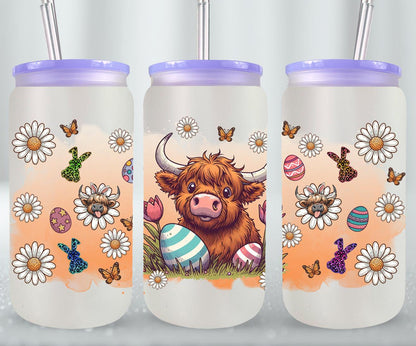 Highland Cow Easter-10380 - glass can
