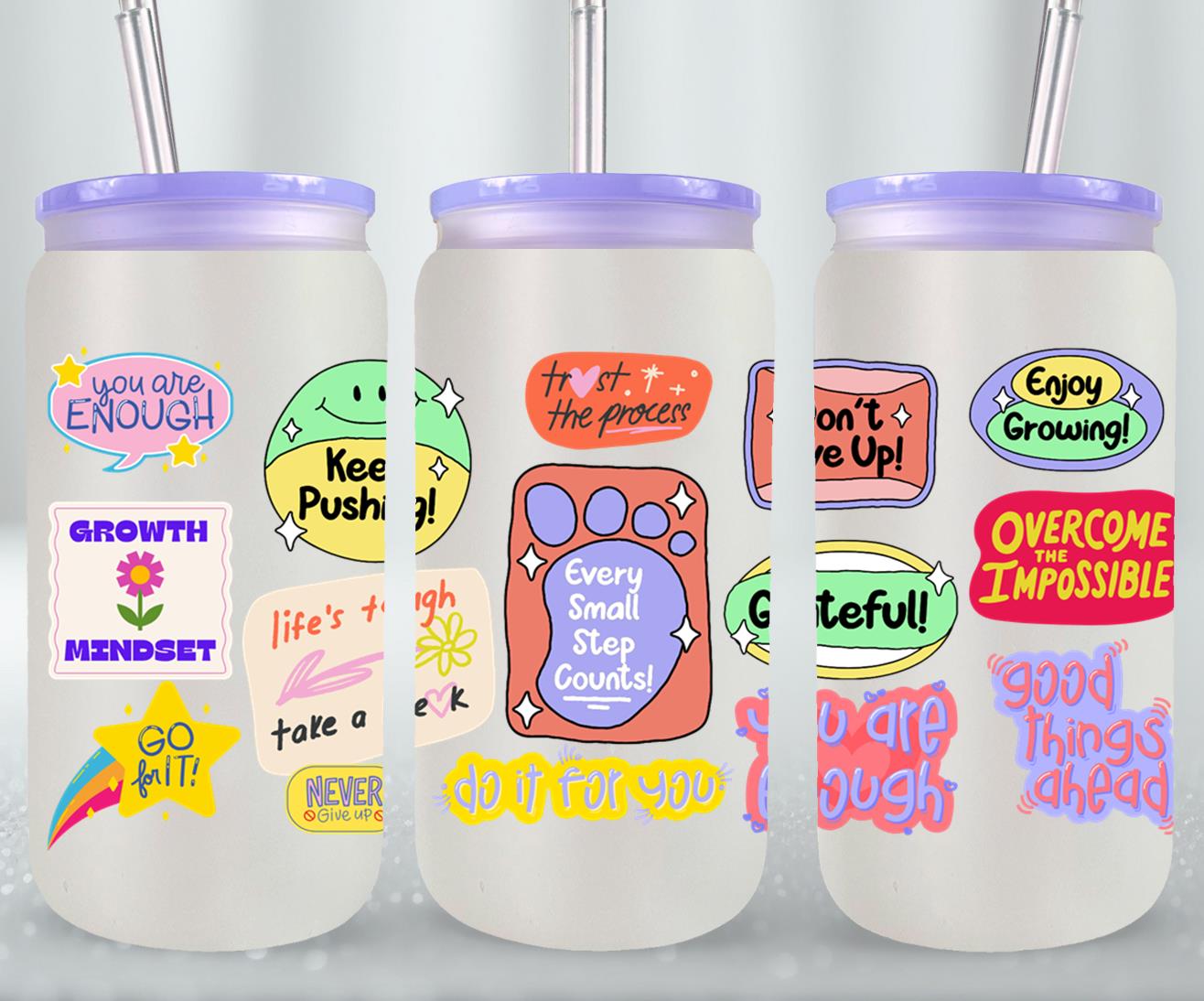 Every Small Step Counts - glass can