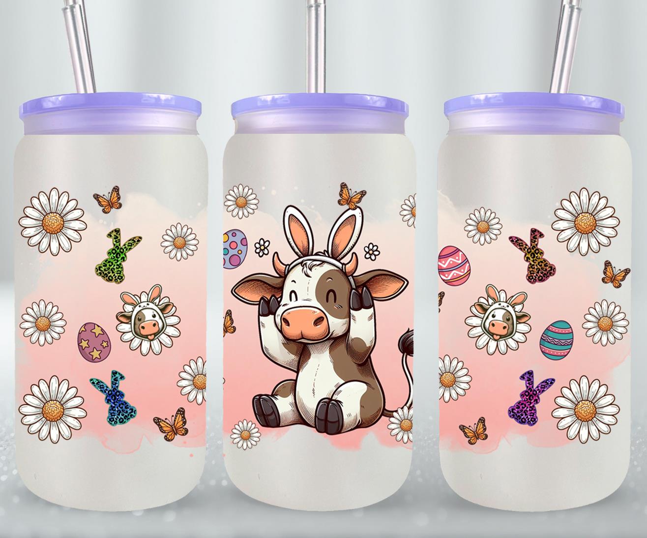 Cow Easter Day-10297 - glass can