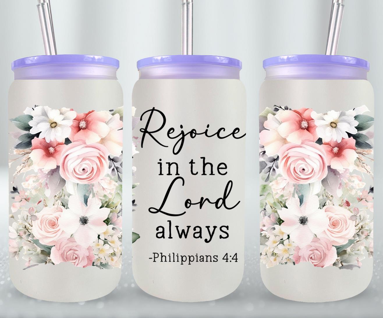 Rejoice In The Lord-10223 - glass can