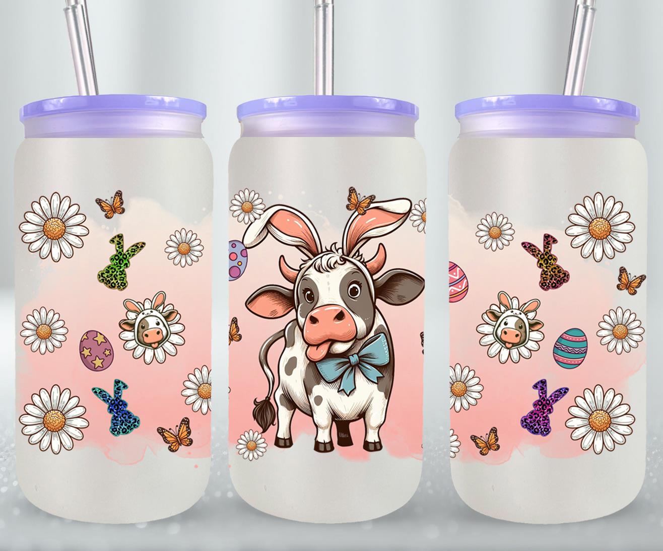 Cow Easter Day-10301 - glass can