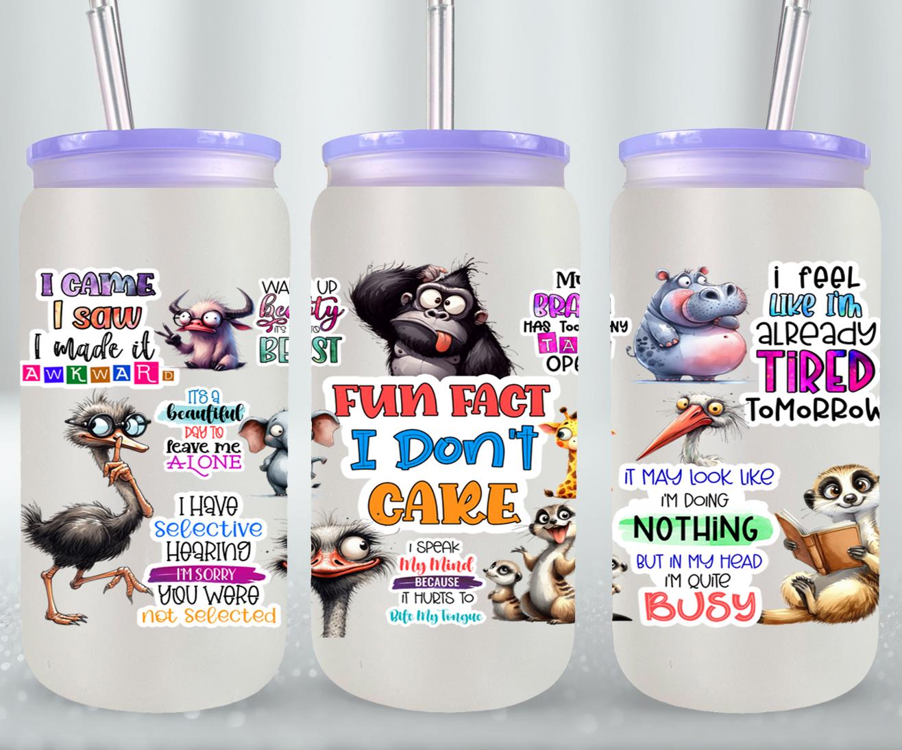 Fun Fact I Don?t Care-9889 - glass can