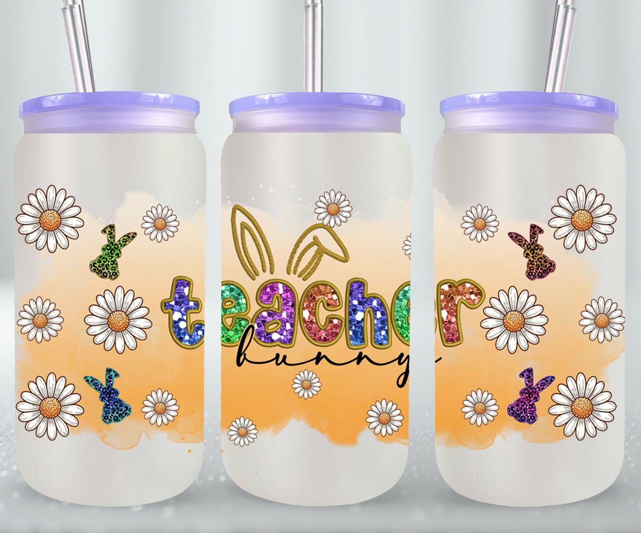 Teacher Bunny-10451 - glass can