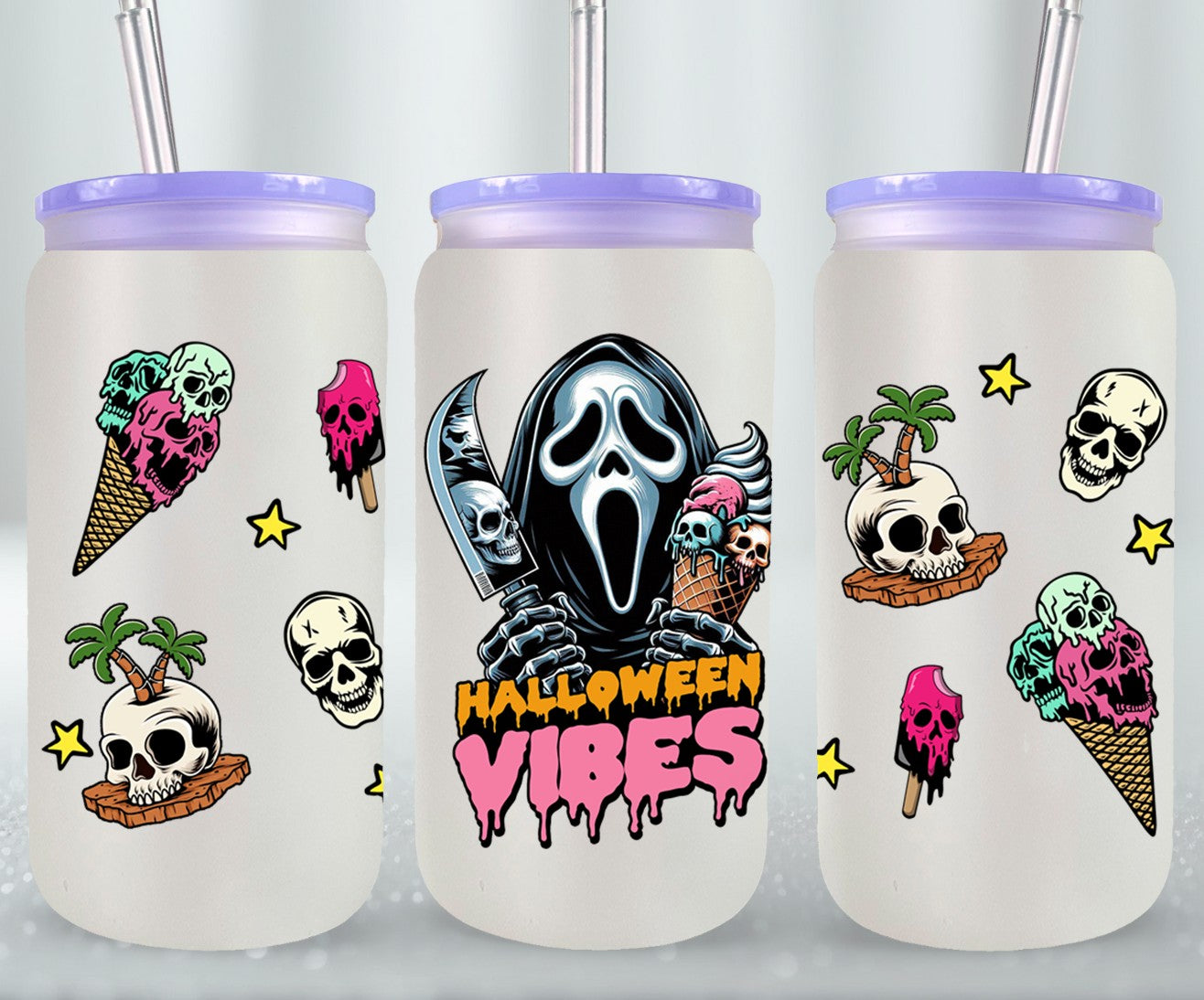 Halloween Vibes - glass can