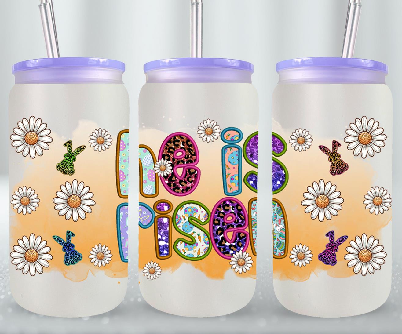 He is Risen-10362 - glass can