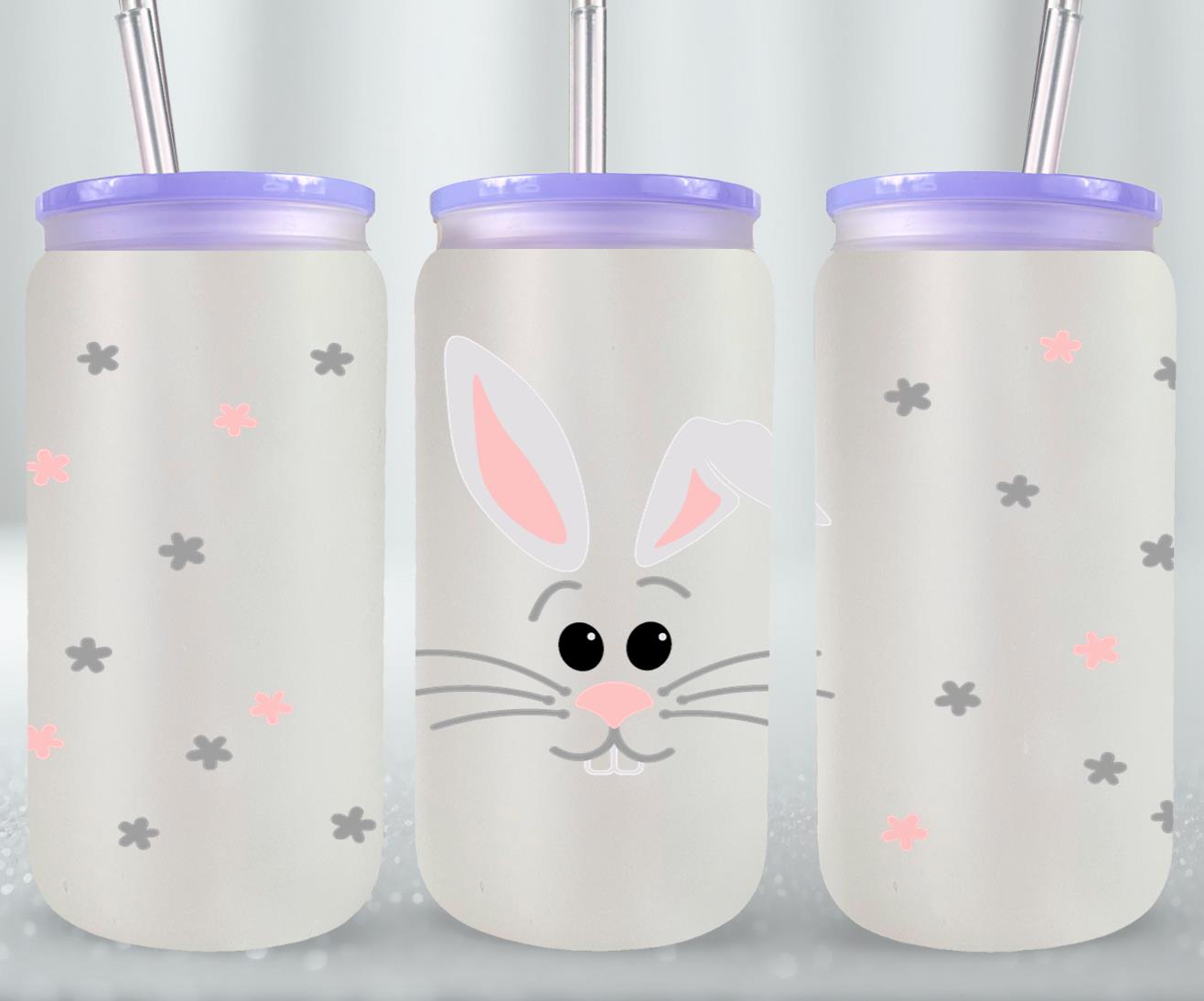 Bunny face-10454 - glass can