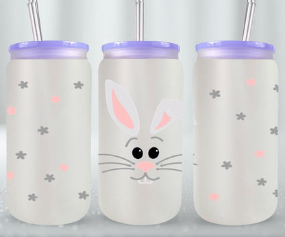 Bunny face-10454 - glass can
