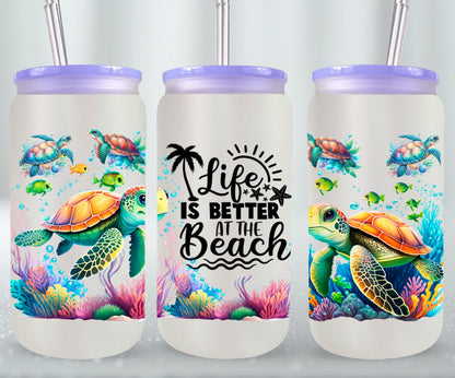 Life Is Better At The Beach Summer-10665 - glass can
