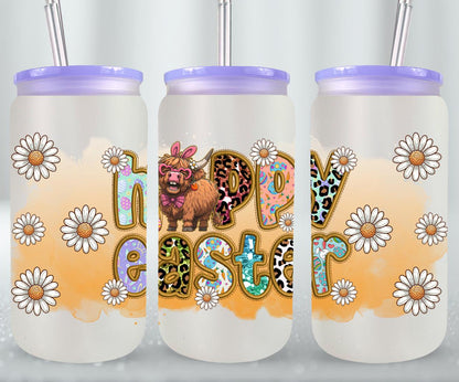 Highland Cow Easter-10397 - glass can